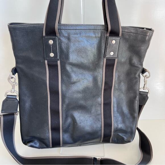 Coach Heritage Web Leather Foldover Tote - Picture 8 of 14